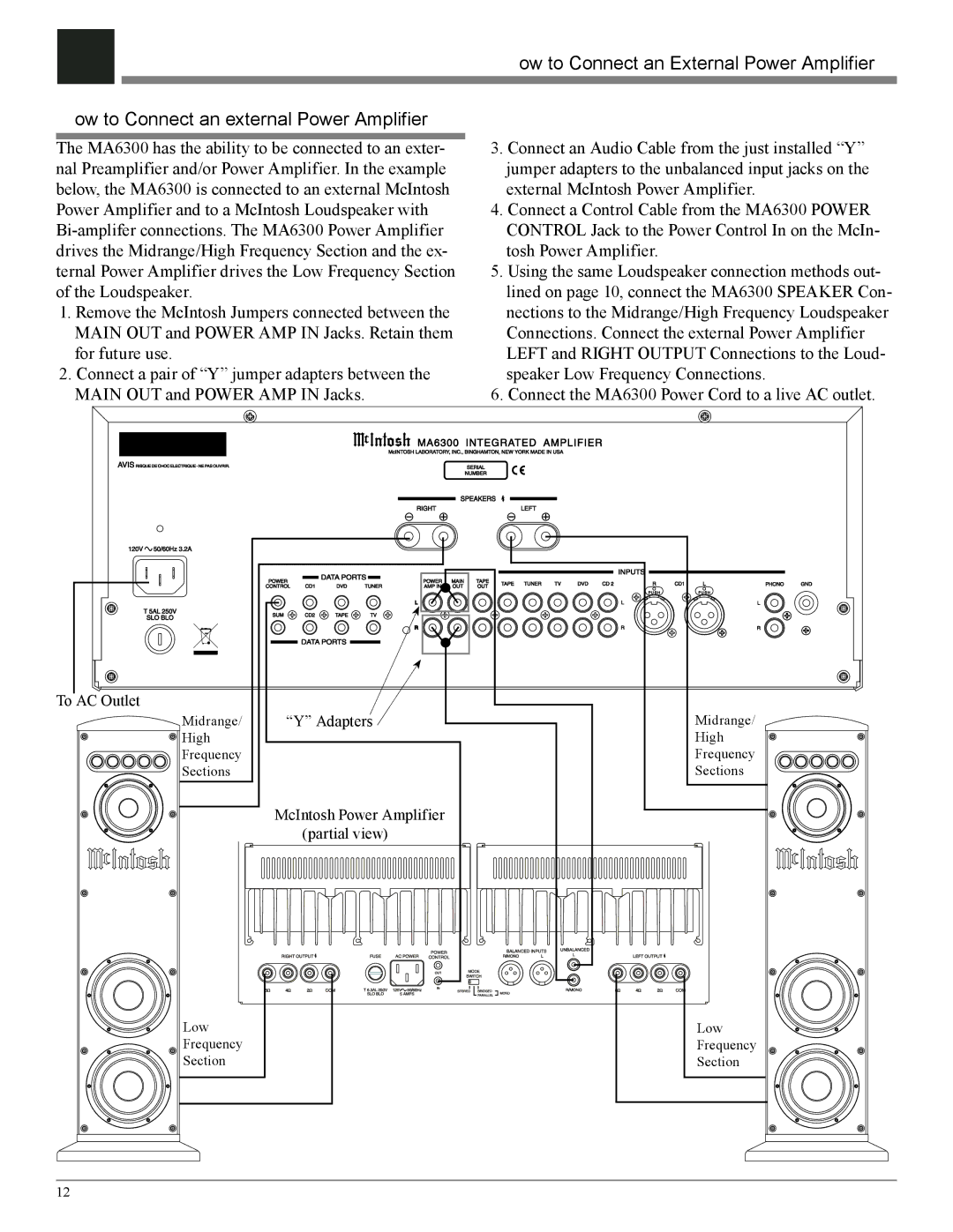 McIntosh MA6300 owner manual To AC Outlet Adapters 