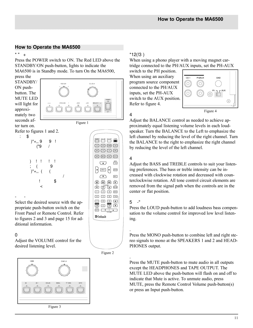 McIntosh manual How to Operate the MA6500 