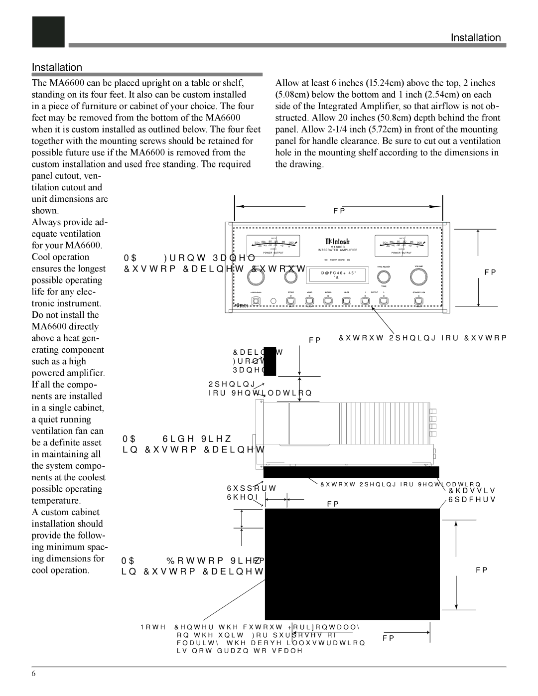 McIntosh MA6600 owner manual Installation 