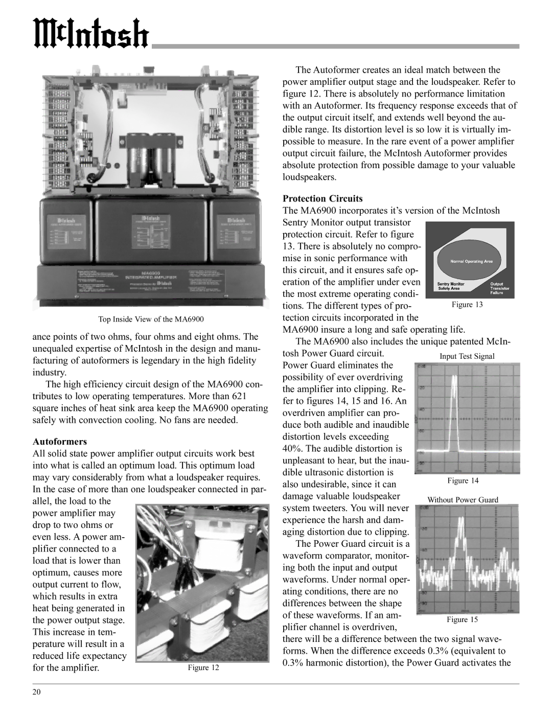 McIntosh MA6900 manual Autoformers, Protection Circuits 