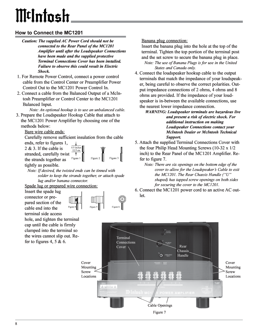 McIntosh manual How to Connect the MC1201 