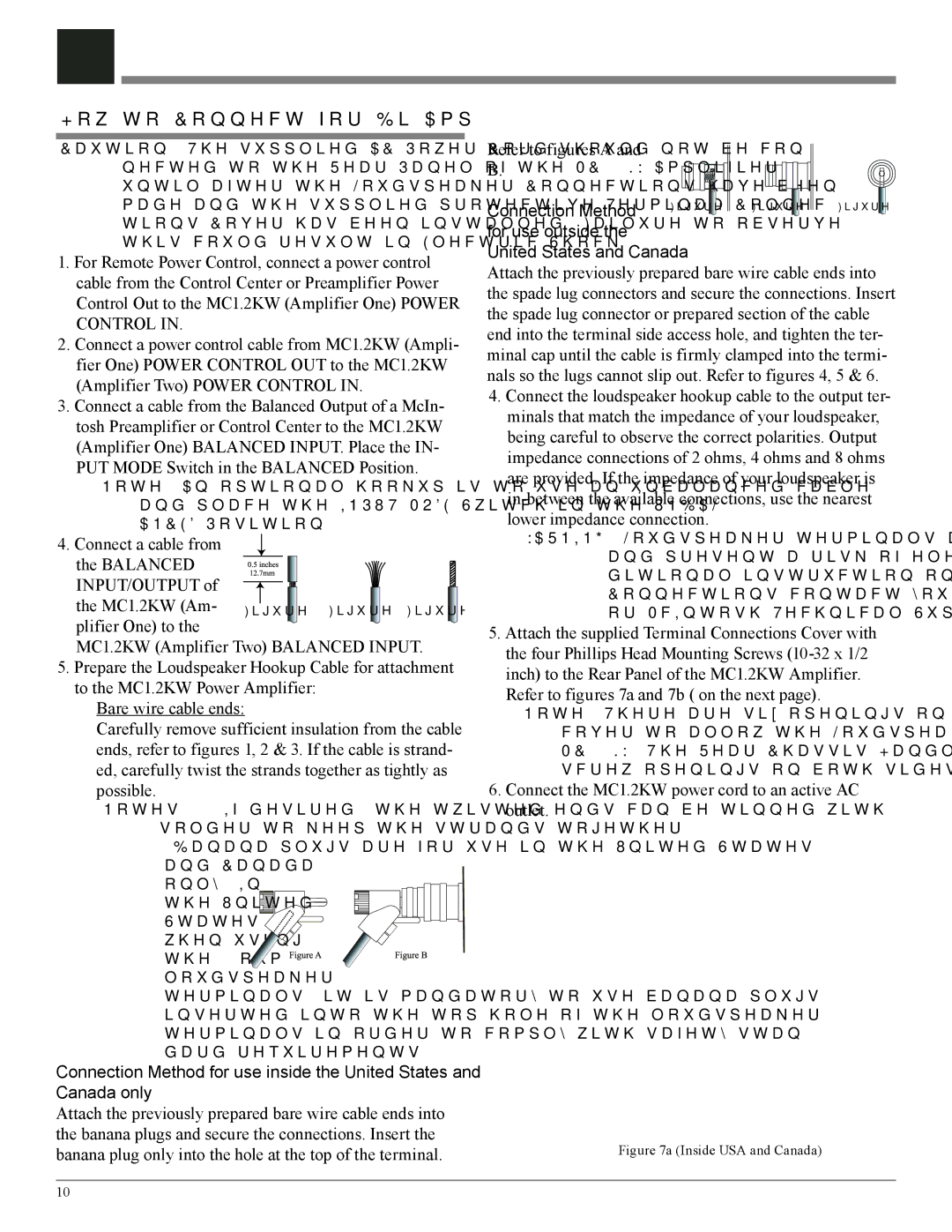 McIntosh MC1.2KW owner manual How to Connect for Bi-Amp 