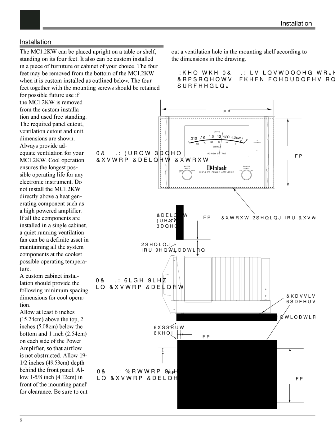 McIntosh MC1.2KW owner manual Installation, 17-9/16 