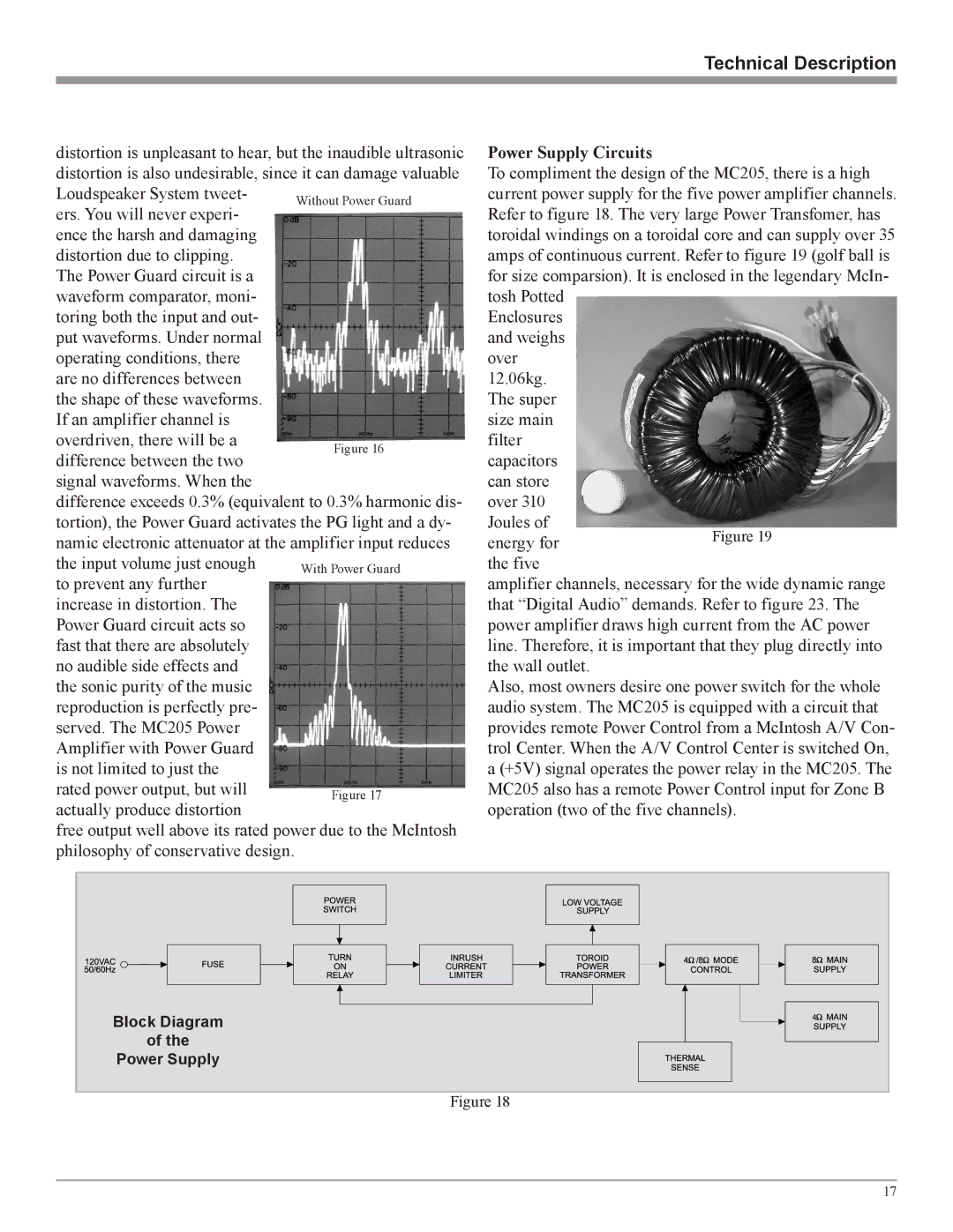 McIntosh MC205 owner manual Power Supply Circuits 