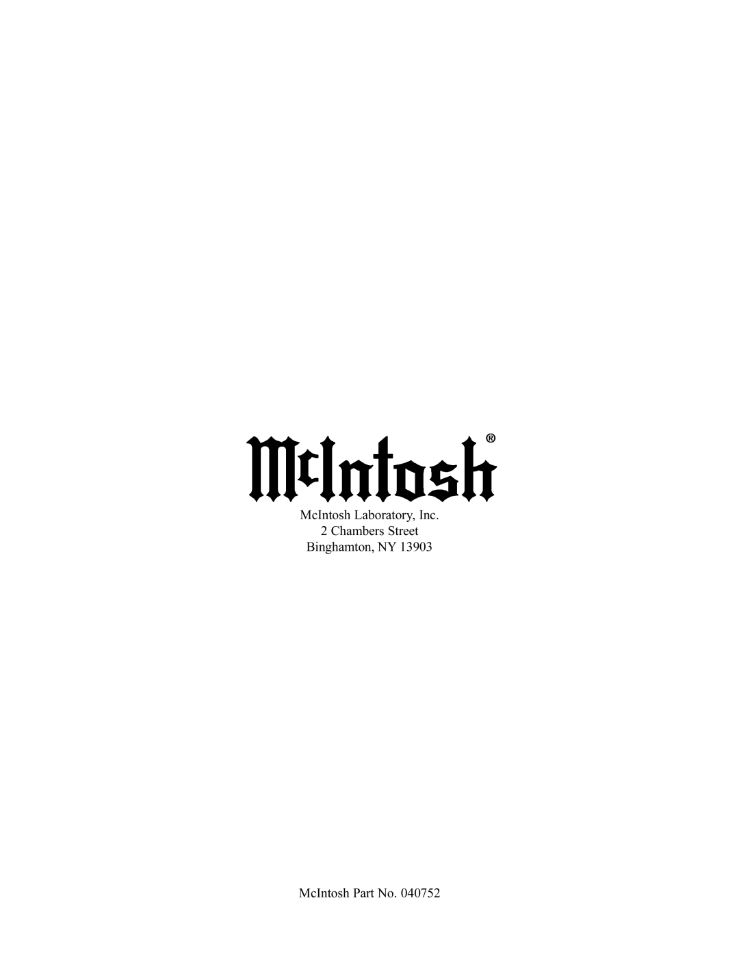 McIntosh MC206 manual 