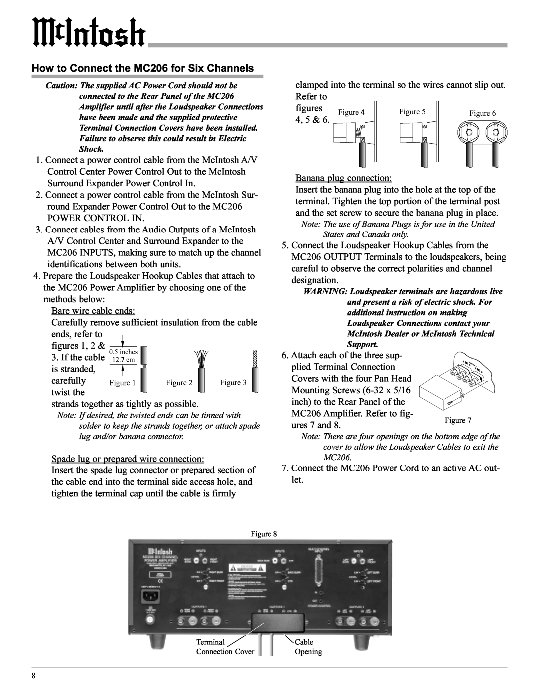 McIntosh manual How to Connect the MC206 for Six Channels 