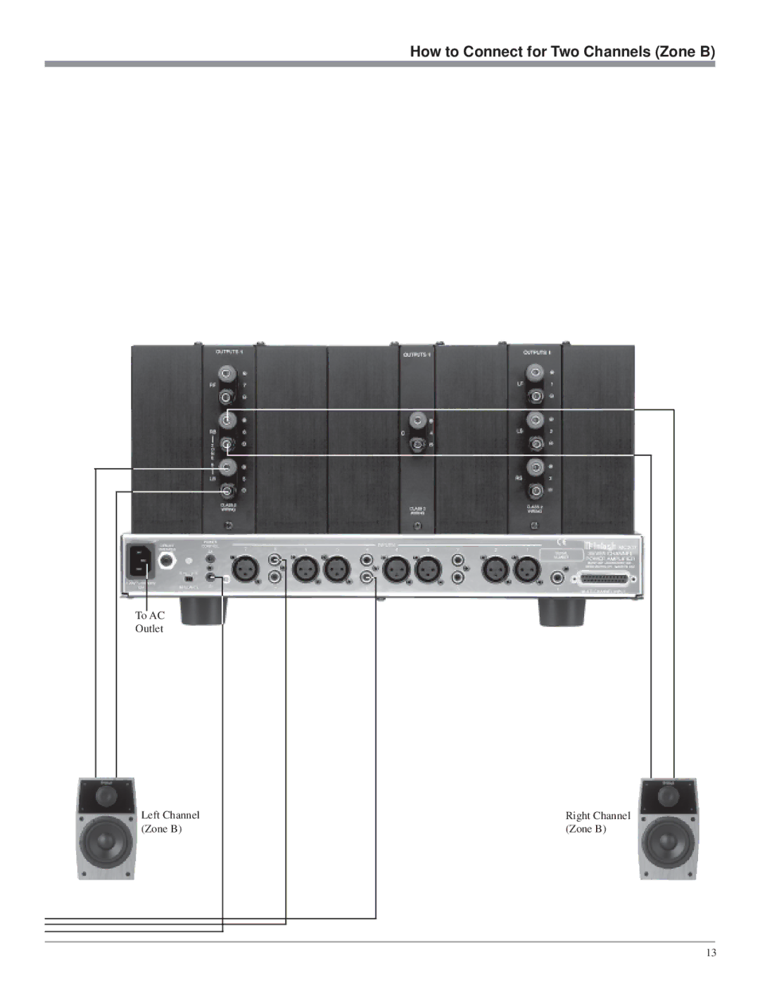 McIntosh MC207 owner manual To AC Outlet Left Channel Zone B Right Channel Zone B 