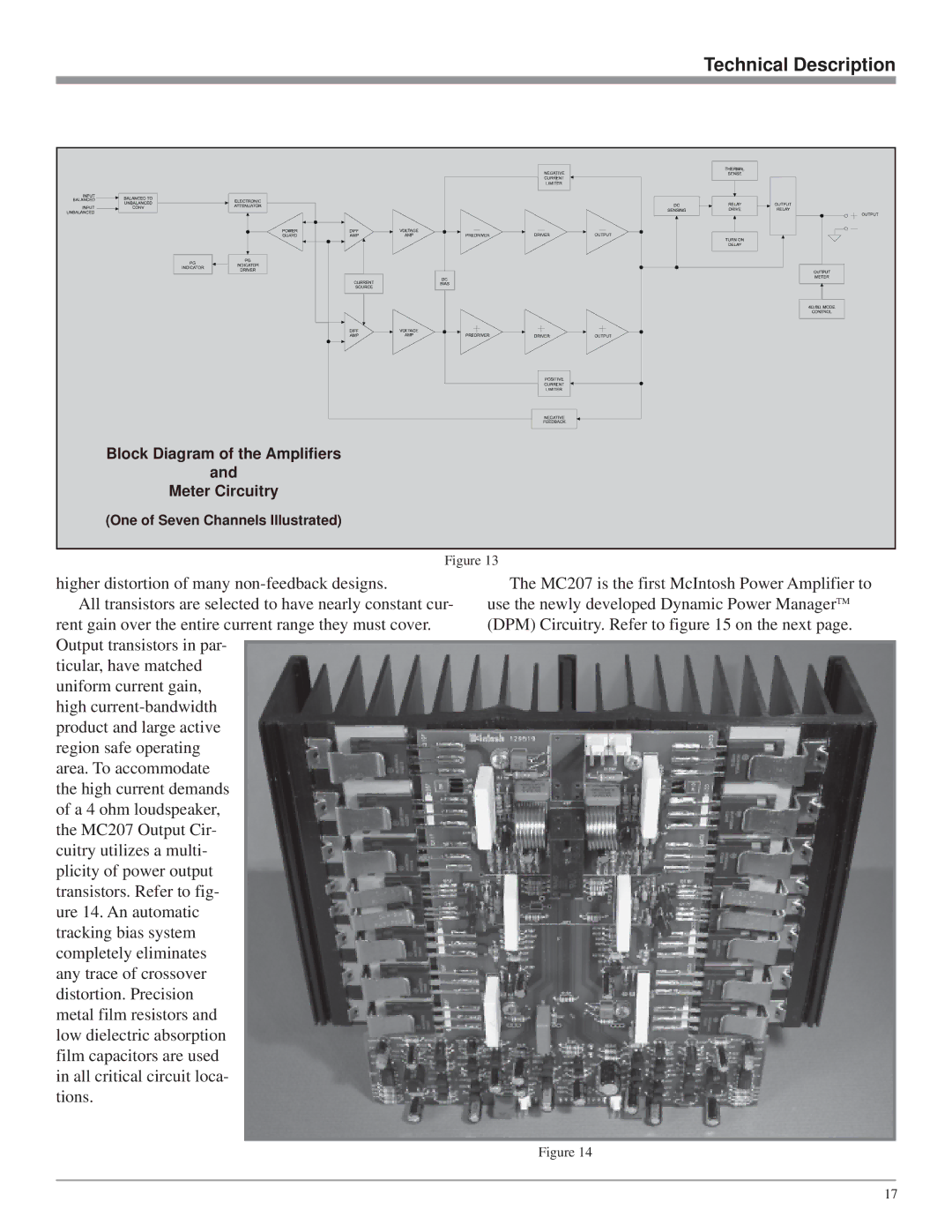 McIntosh MC207 owner manual Block Diagram of the Amplifiers 