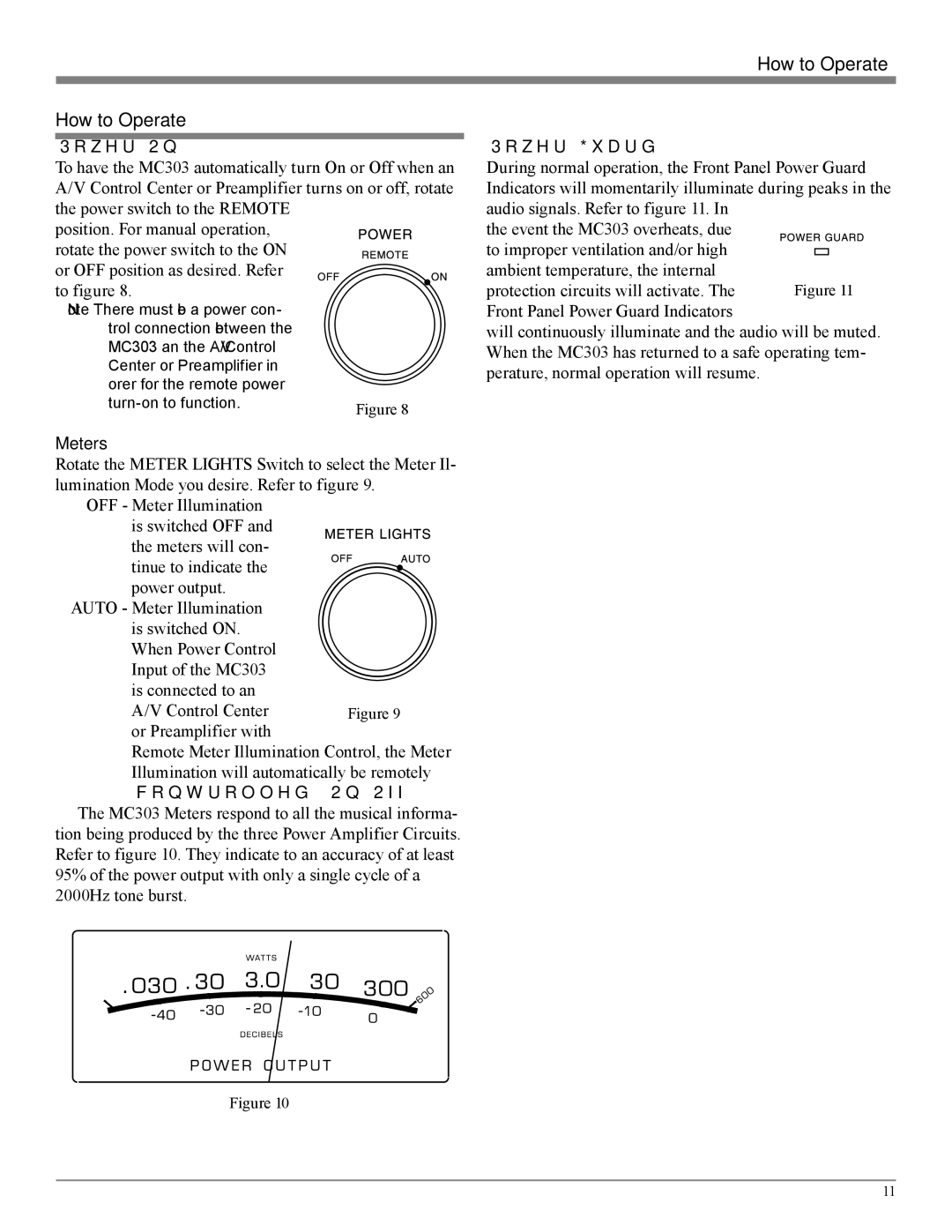 McIntosh MC303 owner manual How to Operate, Power On, Meters 