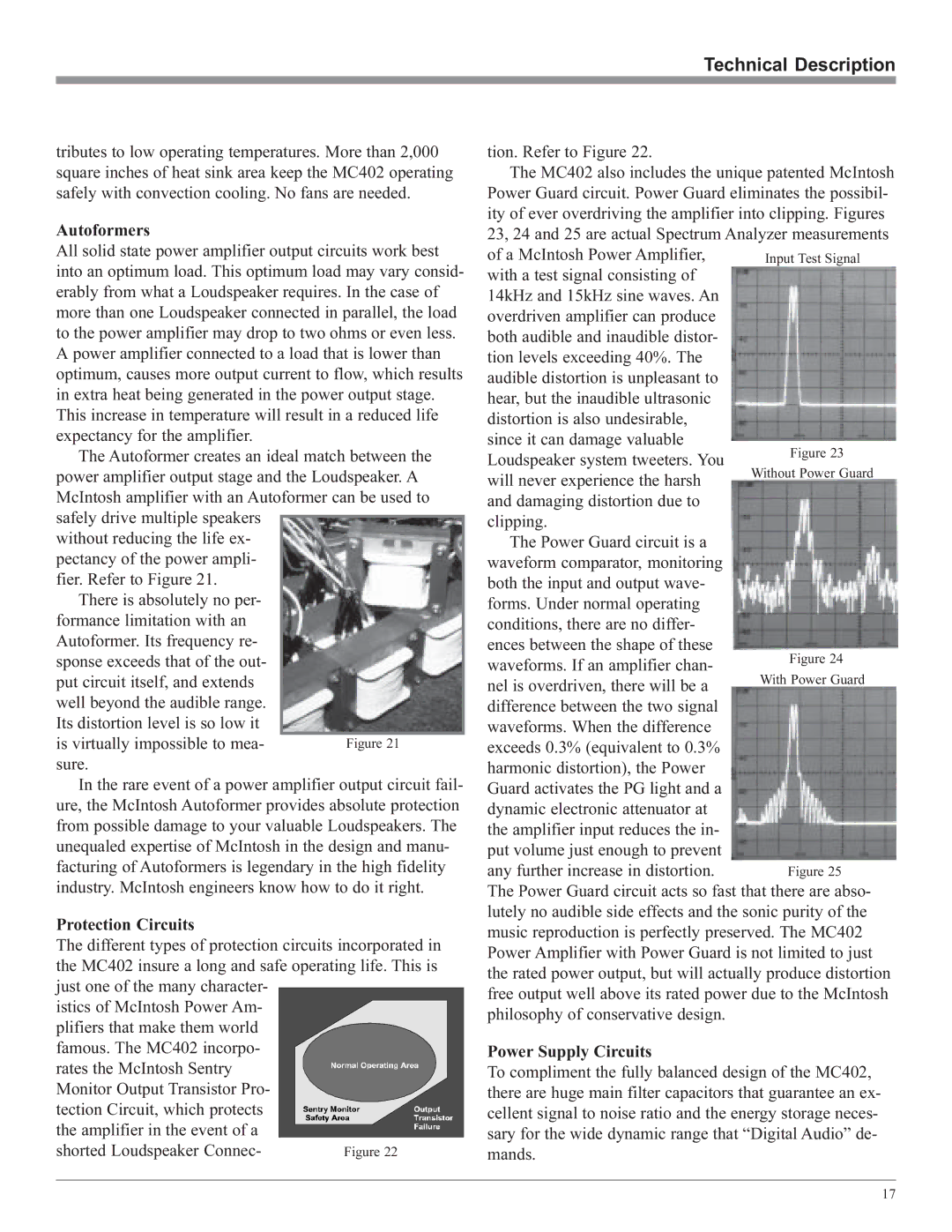 McIntosh MC402 owner manual Technical Description 