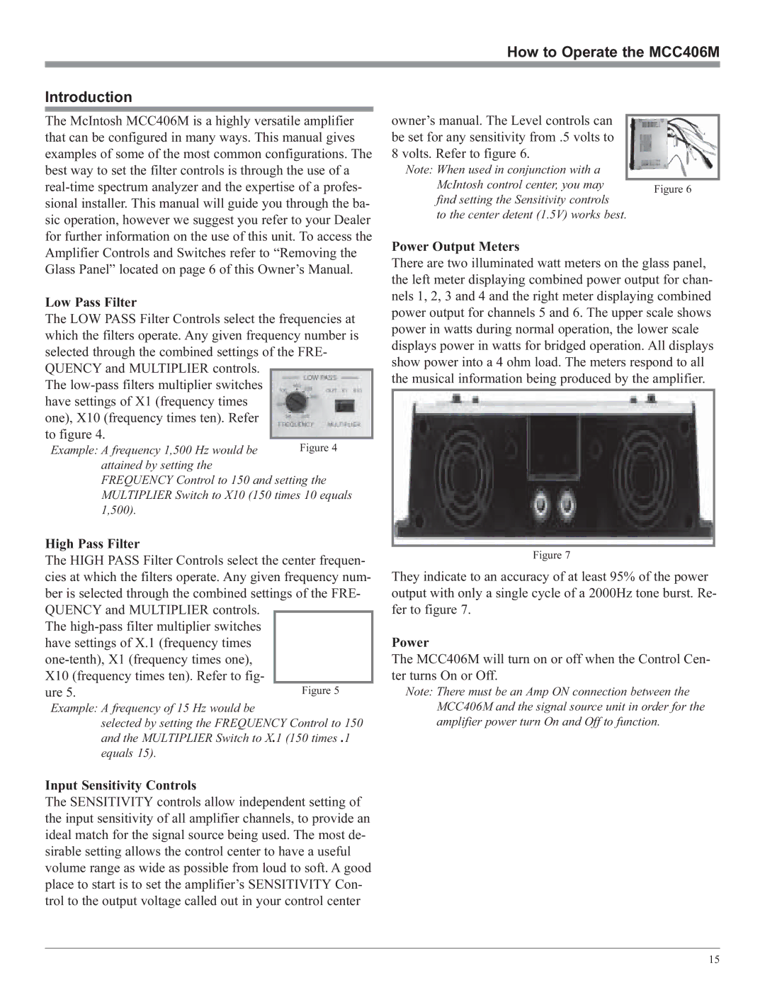 McIntosh owner manual How to Operate the MCC406M Introduction 