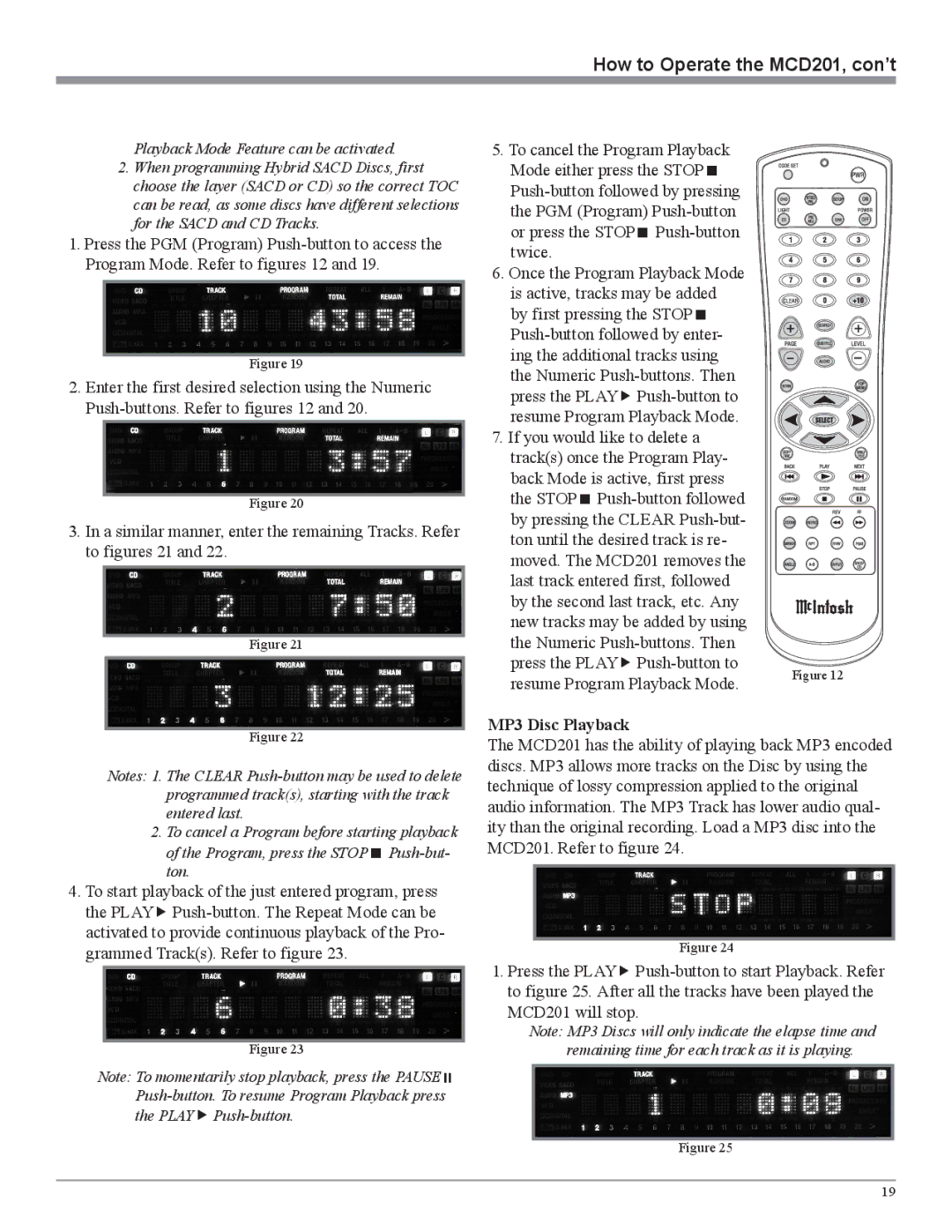 McIntosh MCD201 owner manual MP3 Disc Playback 