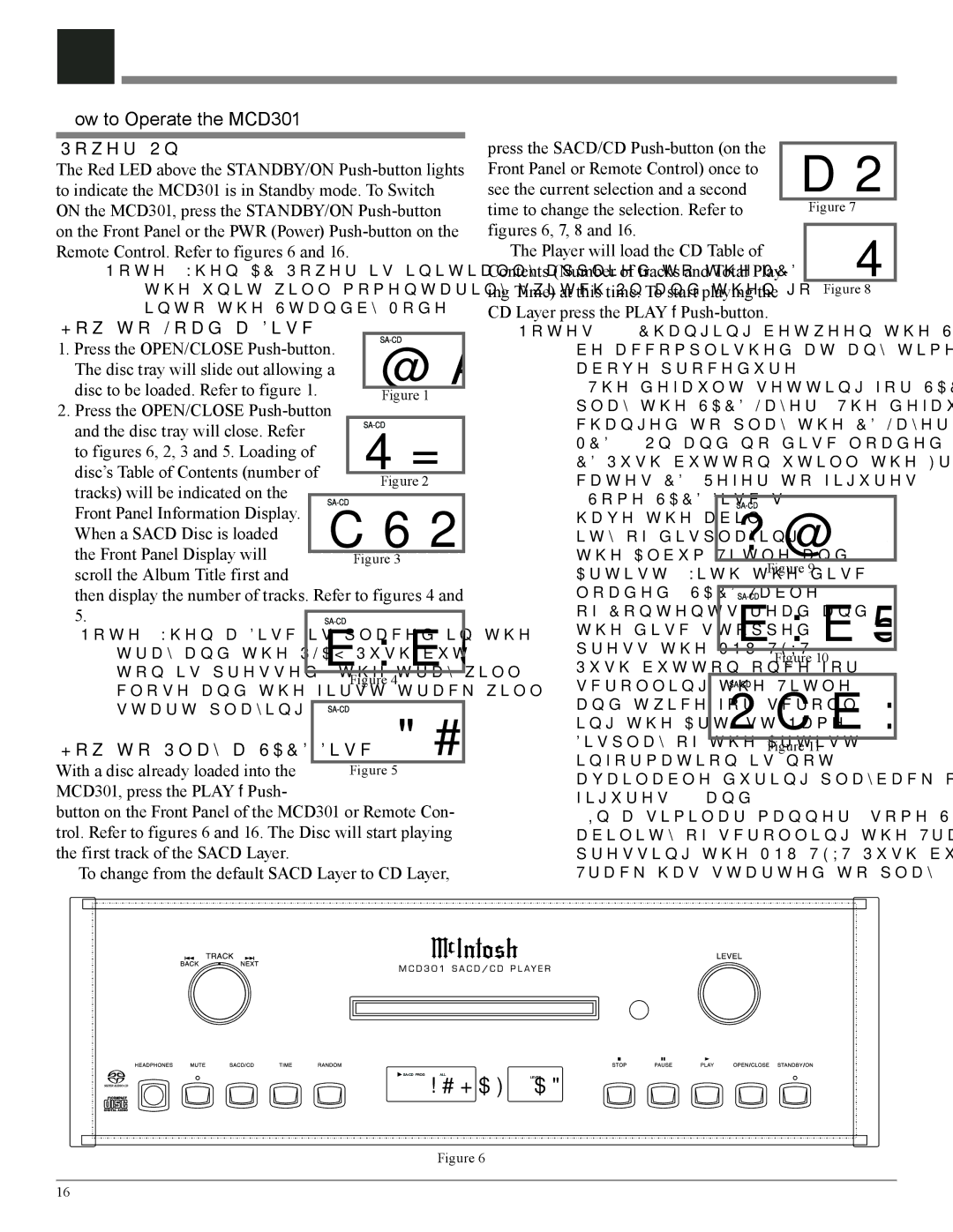 McIntosh owner manual How to Operate the MCD301, Power On, How to Load a Disc, How to Play a Sacd Disc 