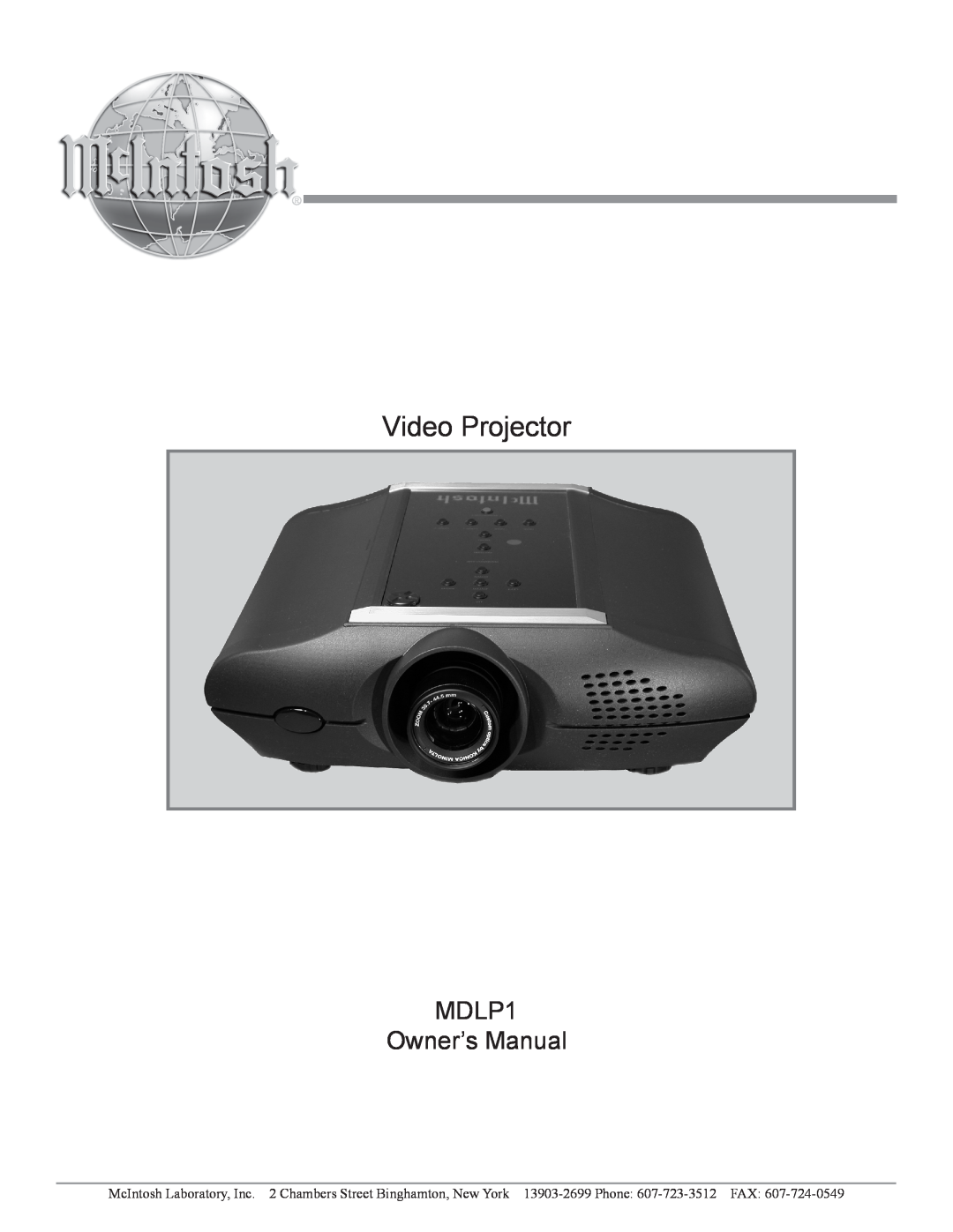 McIntosh MDLP1 owner manual Video Projector 