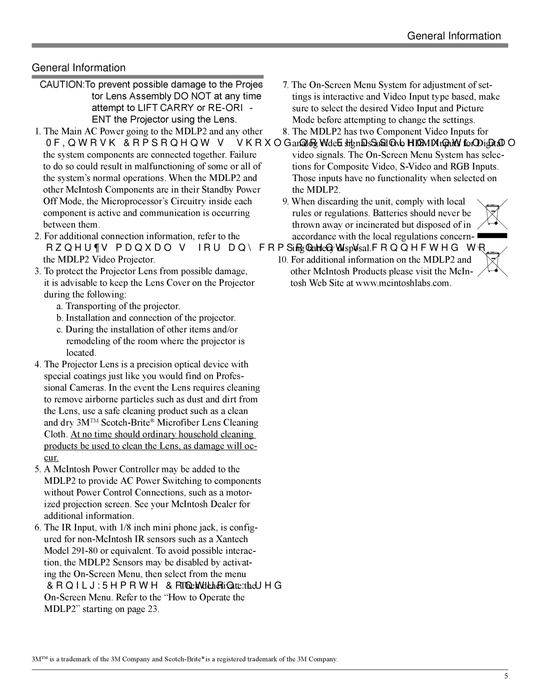 McIntosh MDLP2 owner manual General Information 