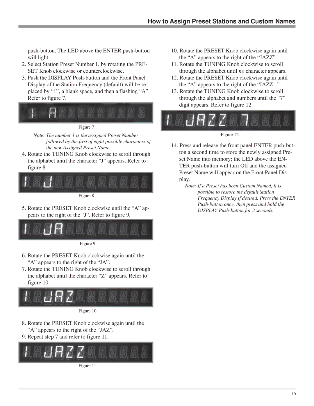 McIntosh MR85 owner manual How to Assign Preset Stations and Custom Names 