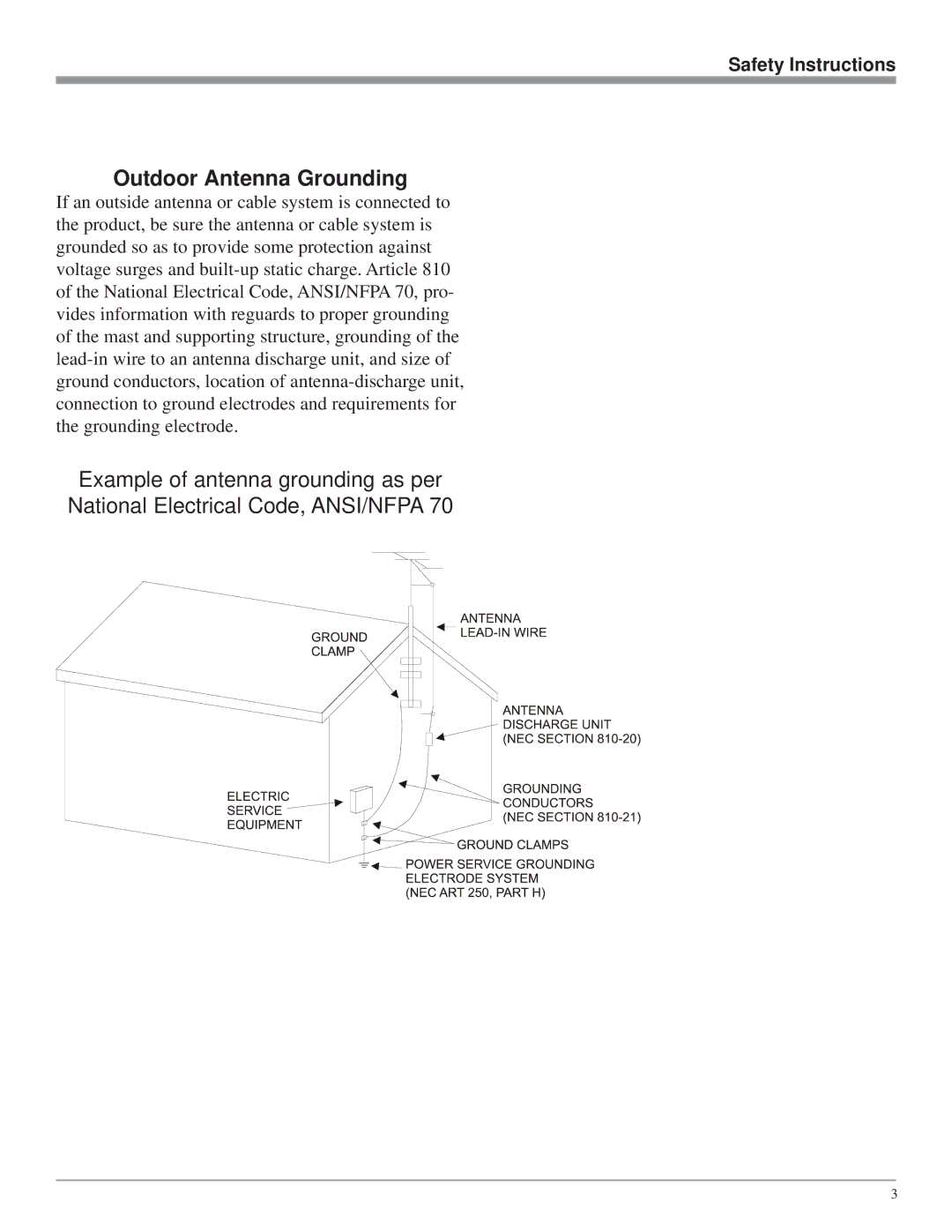 McIntosh MR85 owner manual Outdoor Antenna Grounding, Safety Instructions 