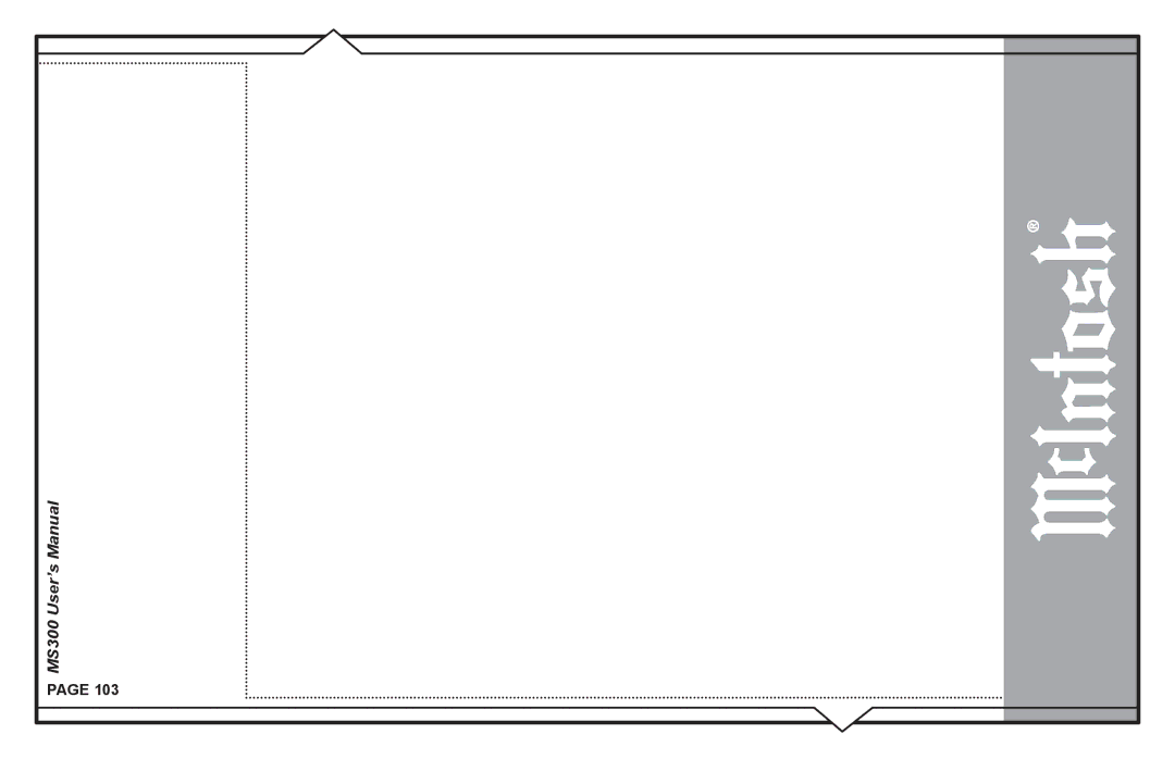 McIntosh user manual MS300 User’s Manual 