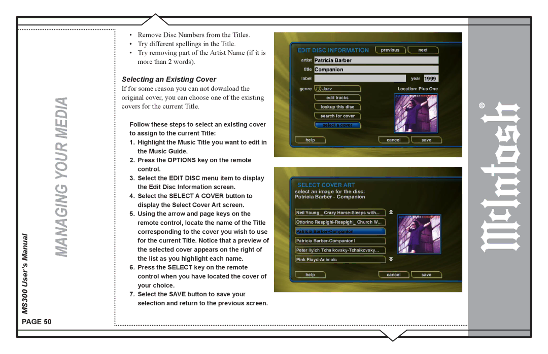 McIntosh user manual MS300 User’s 