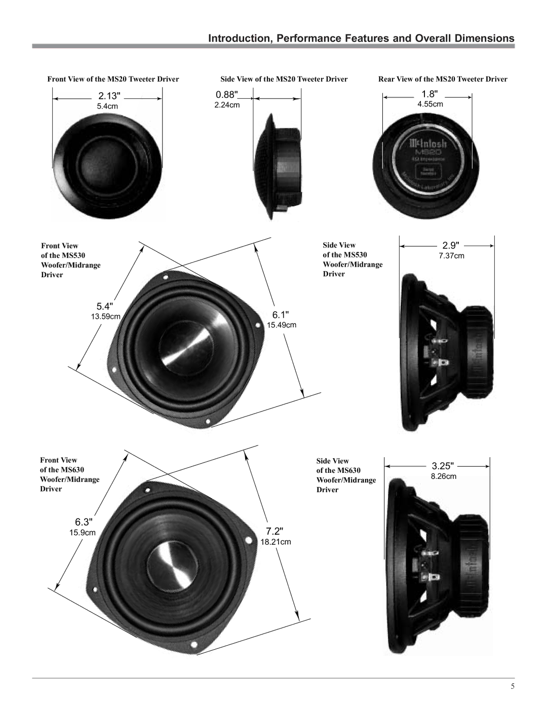 McIntosh MSS530, MSS630 owner manual Introduction, Performance Features and Overall Dimensions 