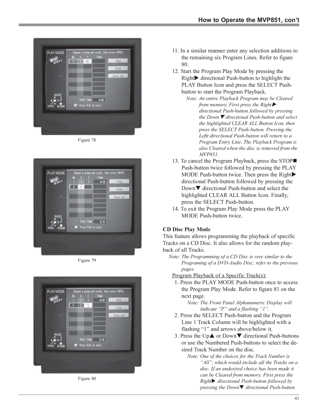 McIntosh owner manual How to Operate the MVP851, con’t 