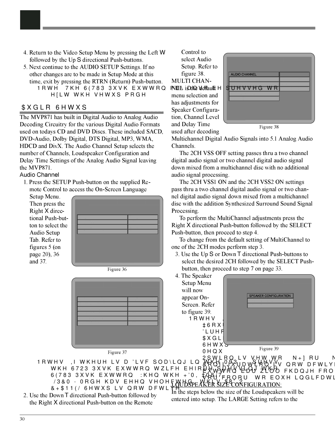 McIntosh MVP871 owner manual Audio Setup, Audio Channel 