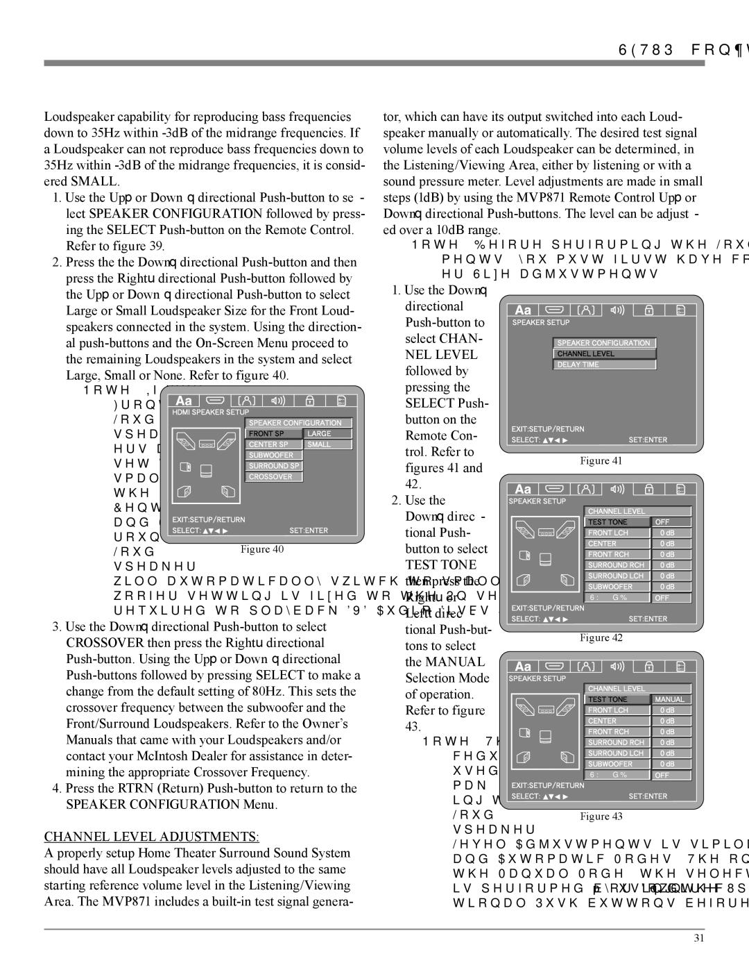 McIntosh MVP871 owner manual Large, Small or None. Refer to figure 