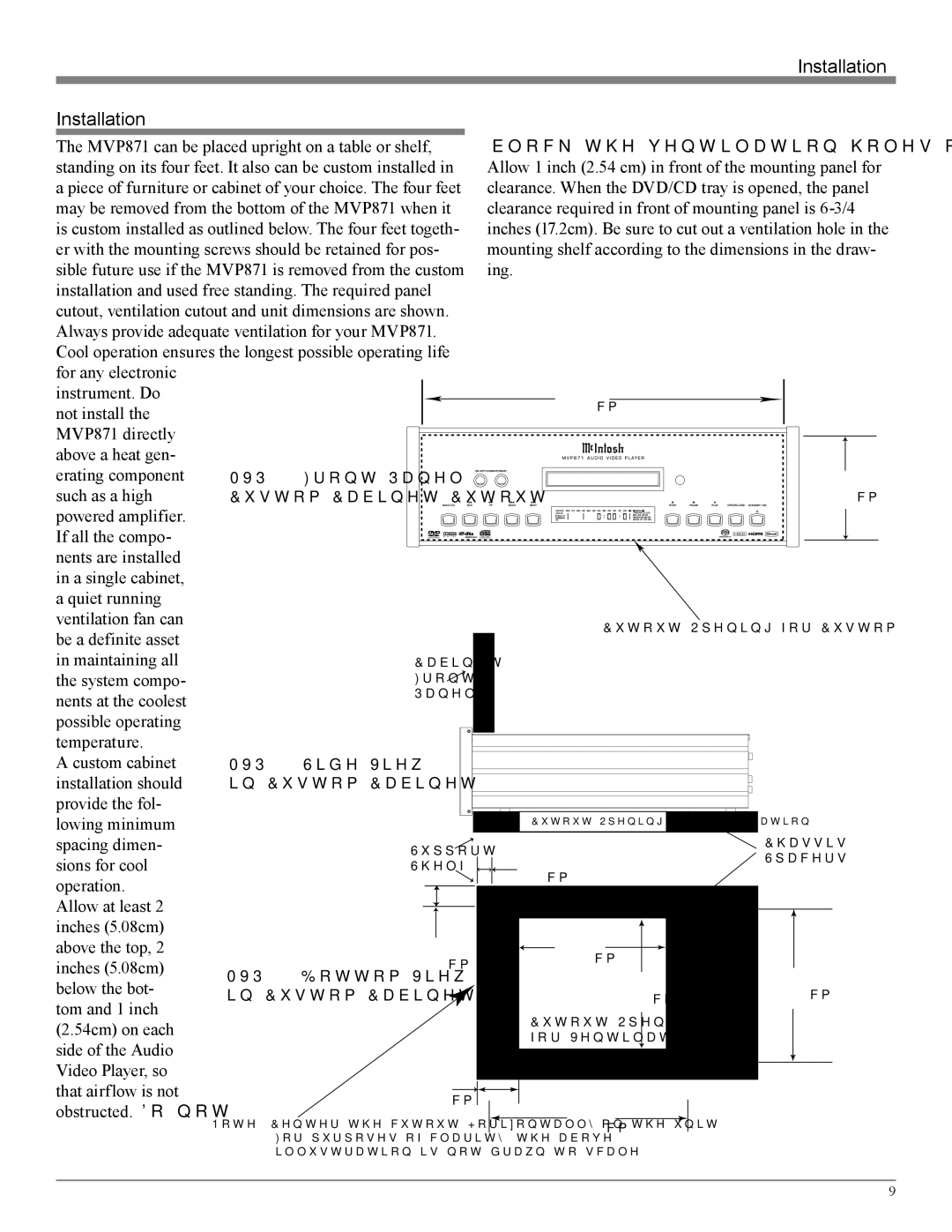 McIntosh MVP871 owner manual Installation 