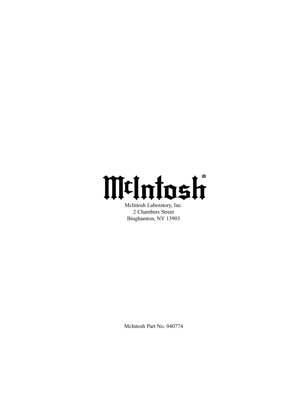 McIntosh UR12 manual 