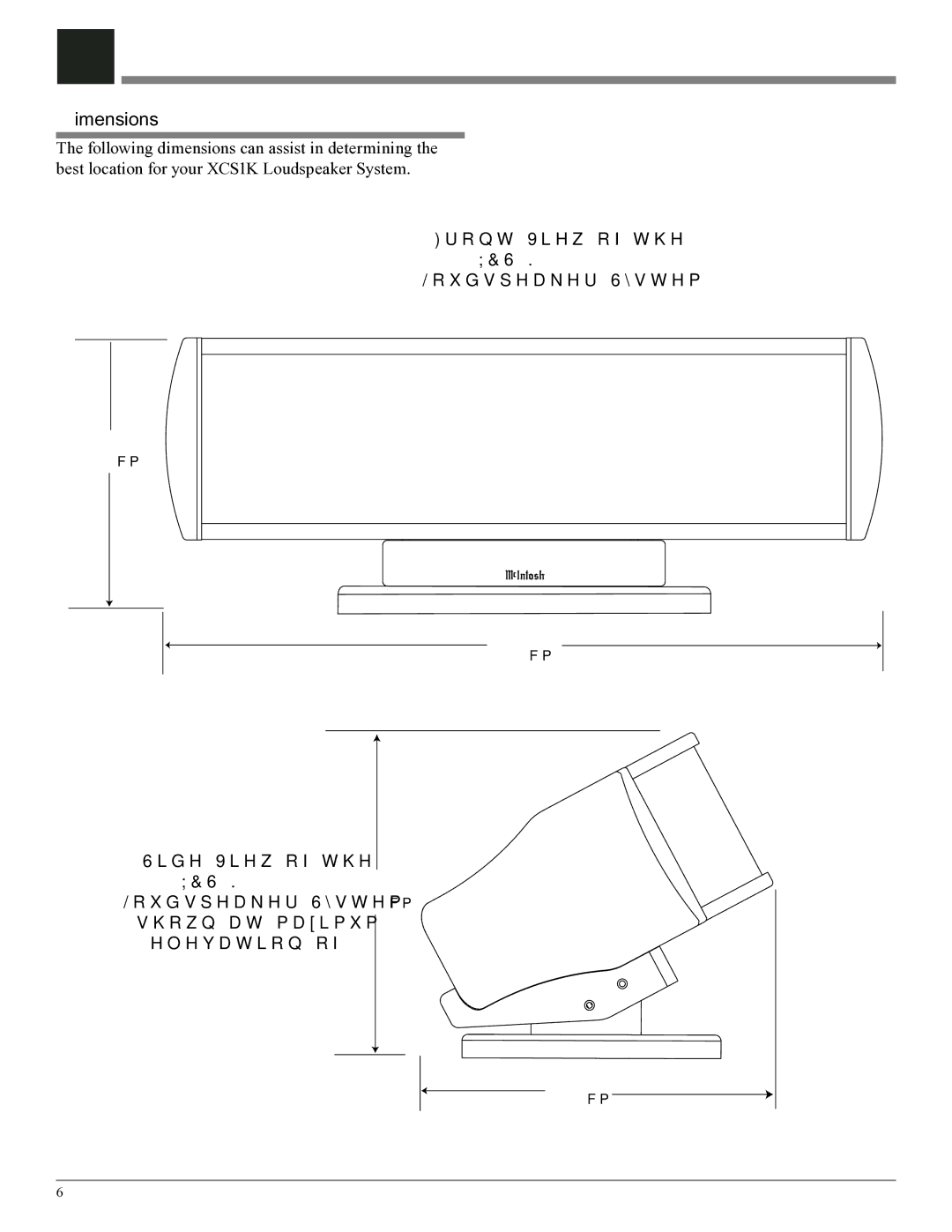 McIntosh XCS1K owner manual Dimensions 