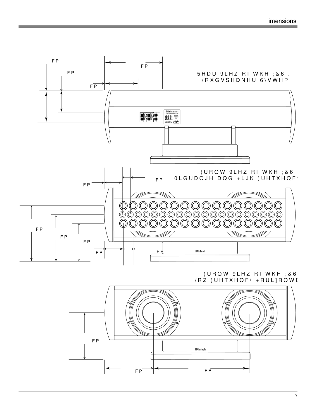 McIntosh owner manual Front View of the XCS1K Low Frequency Horizontal Array 