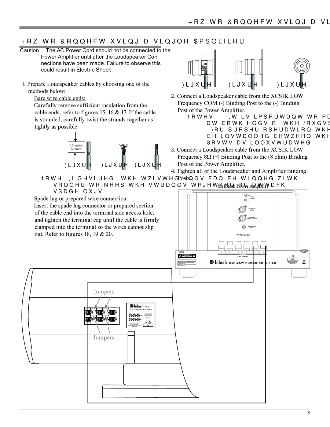 McIntosh XCS1K owner manual How to Connect using a single Amplifier 