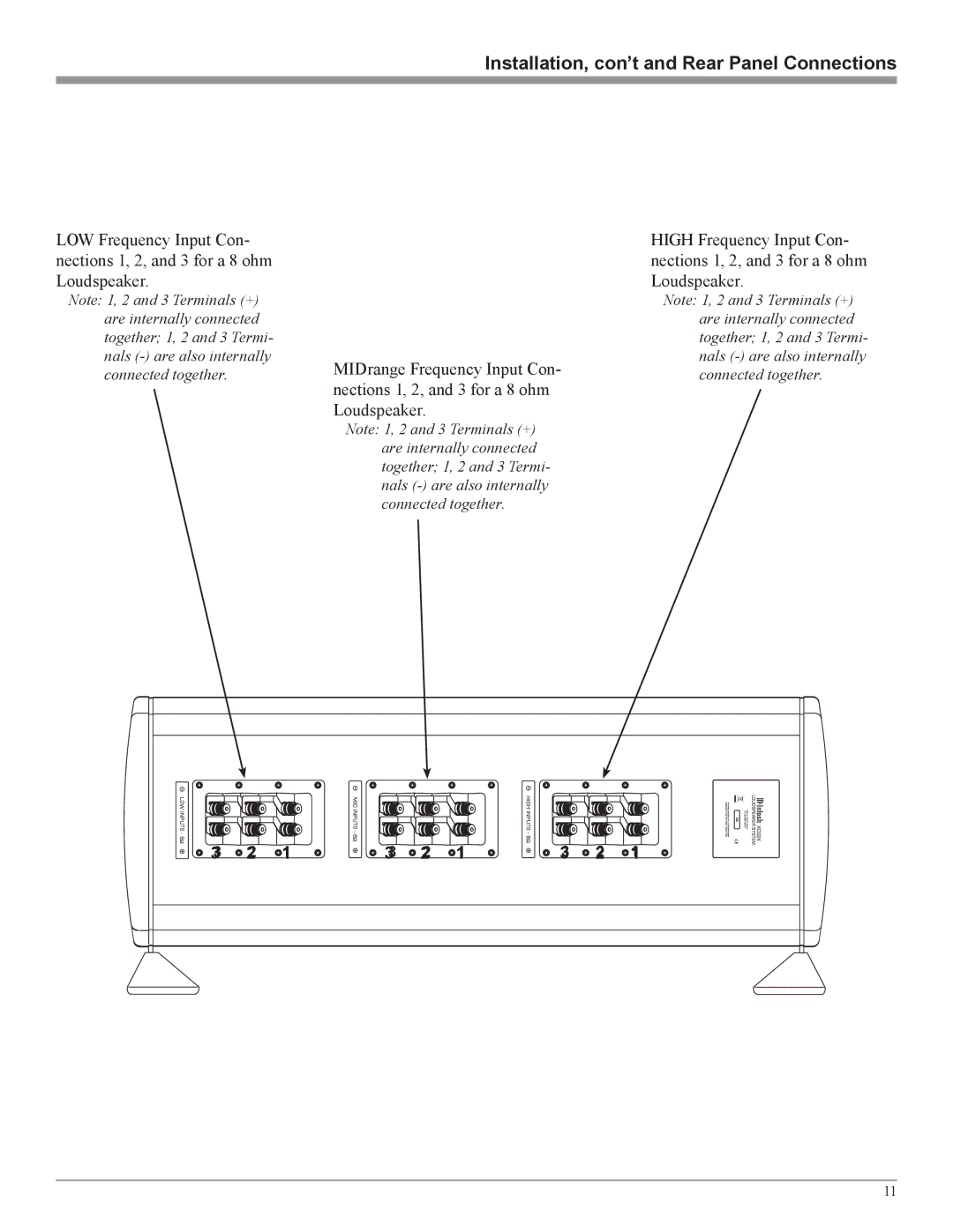 McIntosh XCS2K owner manual Installation, con’t and Rear Panel Connections 