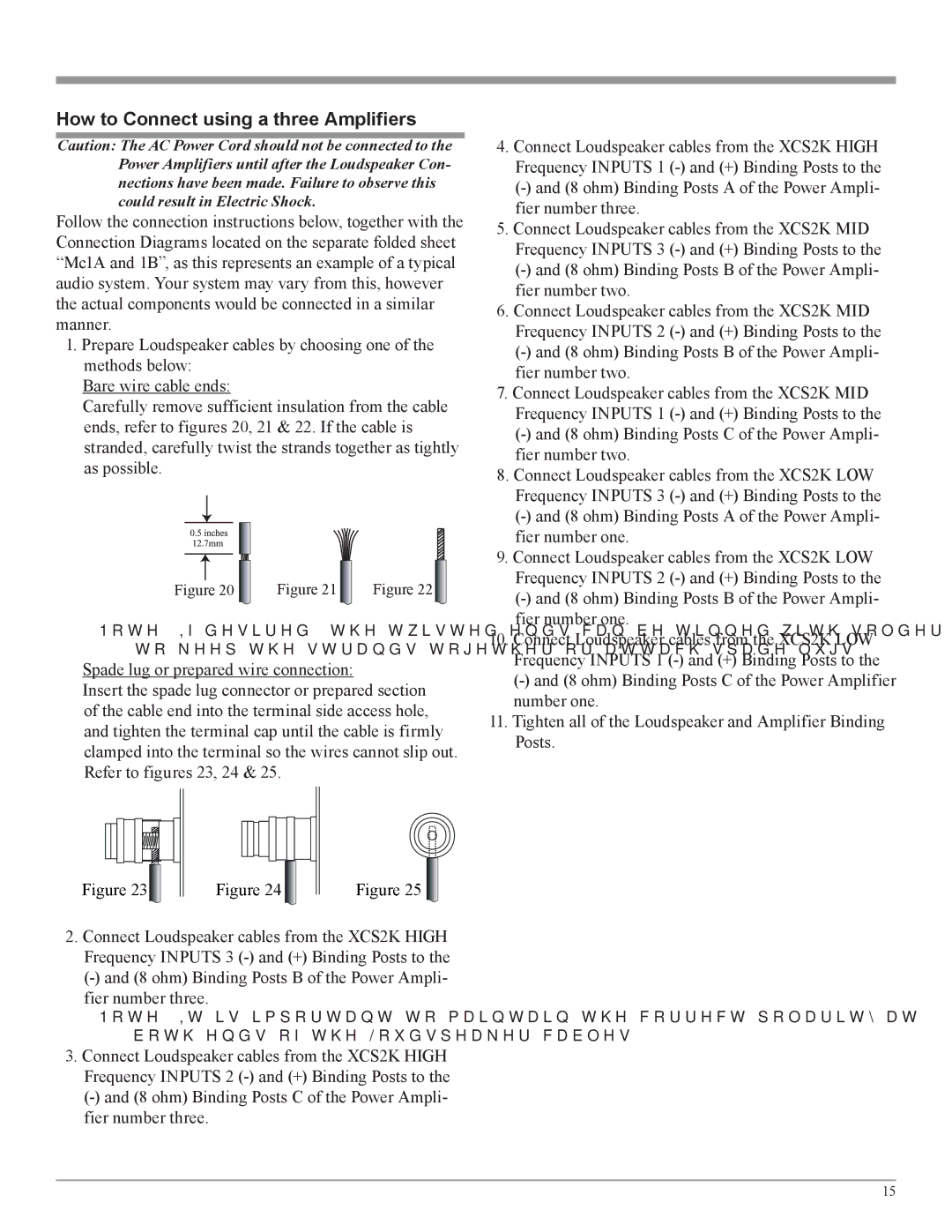 McIntosh XCS2K owner manual How to Connect using a three Amplifiers 