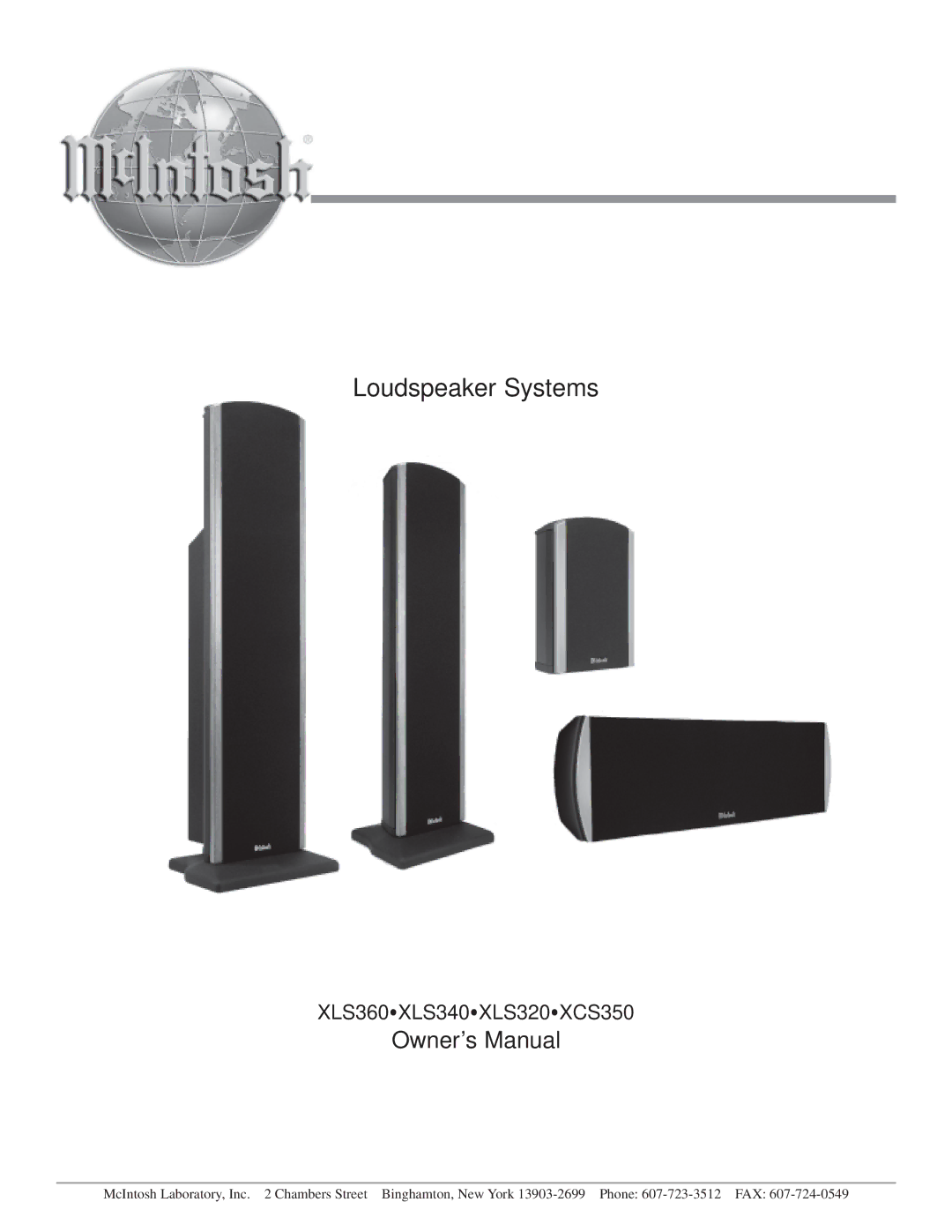 McIntosh XLS360, XLS320, XLS340, XCS350 owner manual Loudspeaker Systems 