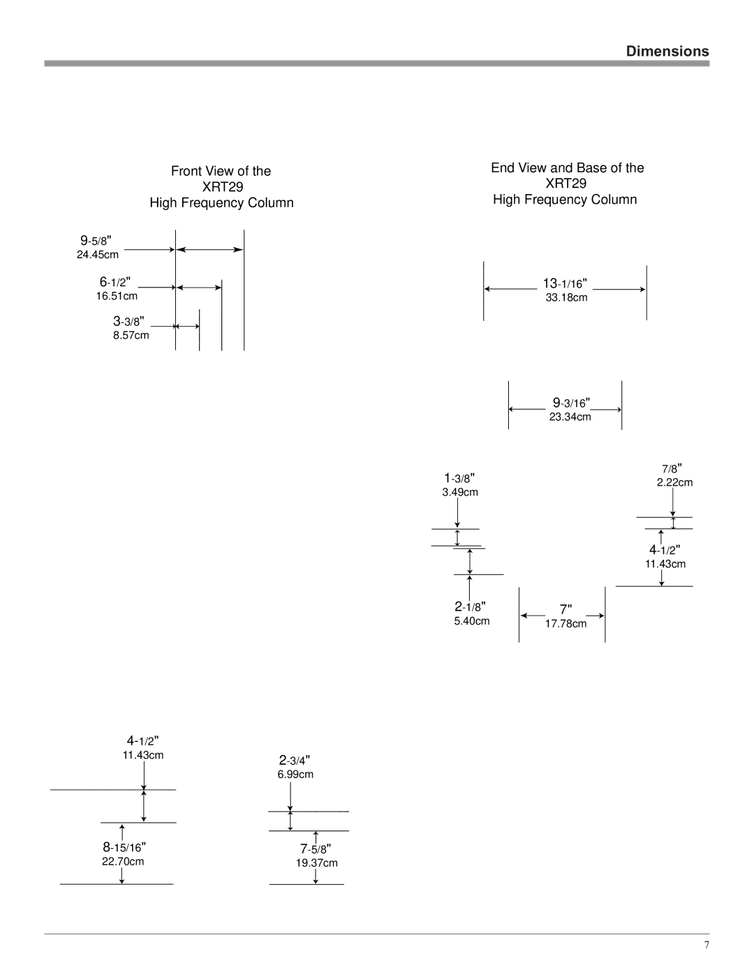 McIntosh XRT29 owner manual Dimensions 