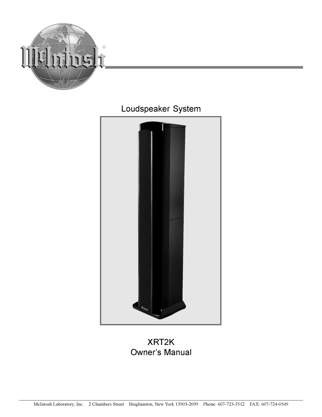 McIntosh XRT2K owner manual 