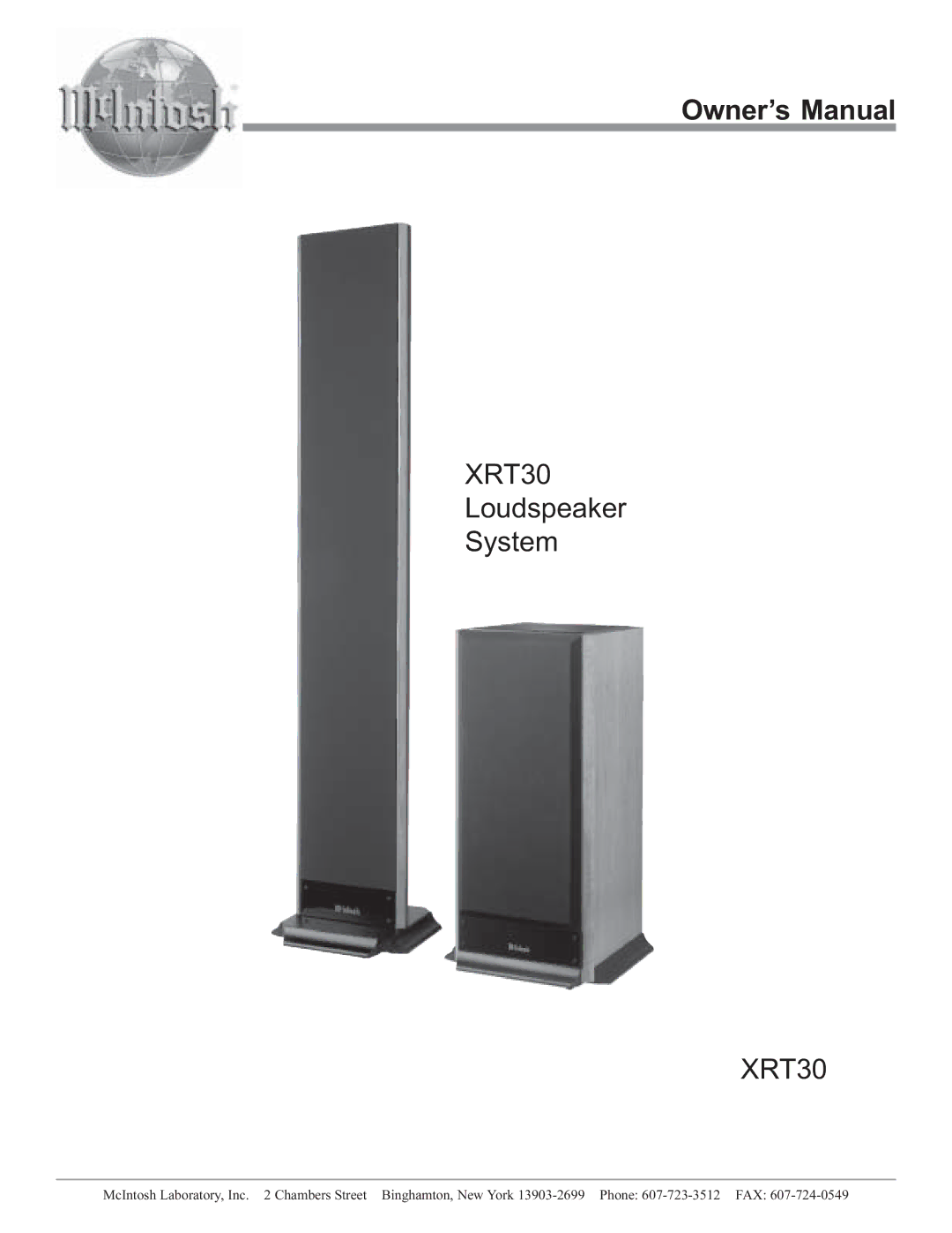 McIntosh XRT30 owner manual 