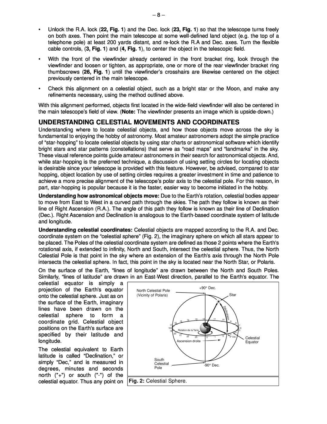 Meade 114 EQ-D instruction manual Understanding Celestial Movements And Coordinates, Ascension droite 