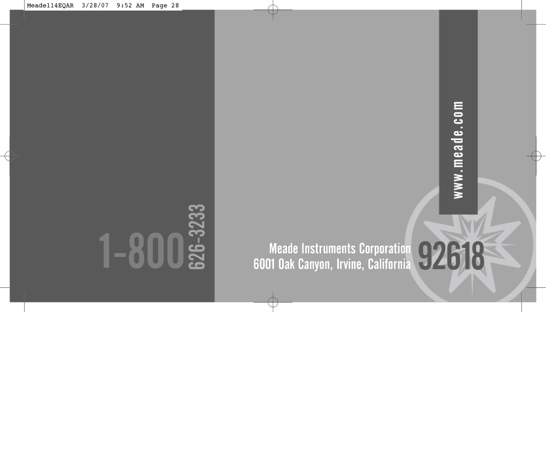 Meade 114EQ-AR instruction manual 800 