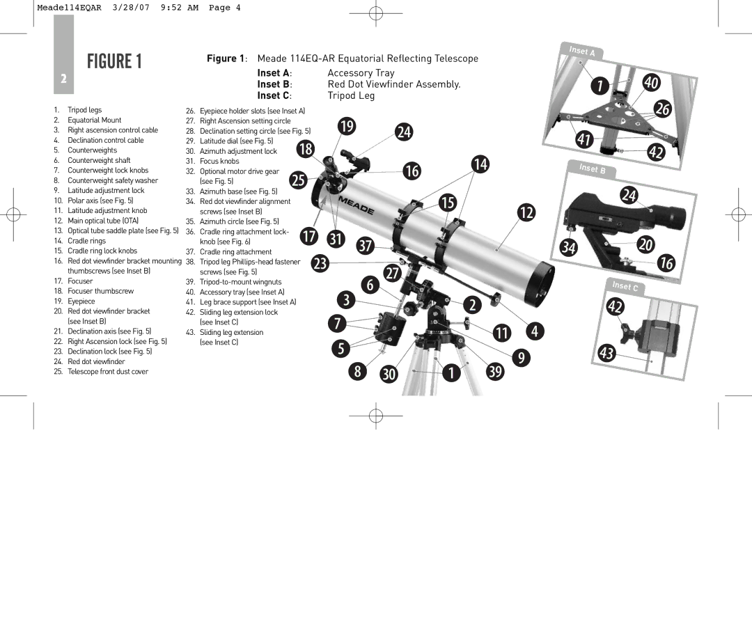 Meade 114EQ-AR instruction manual Inset a 