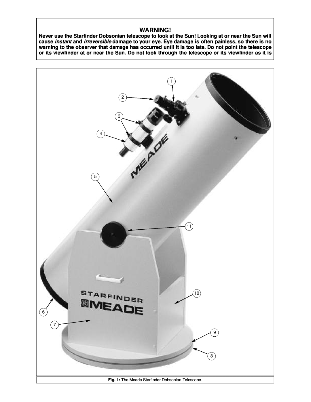 Meade 12.5 instruction manual The Meade Starfinder Dobsonian Telescope 