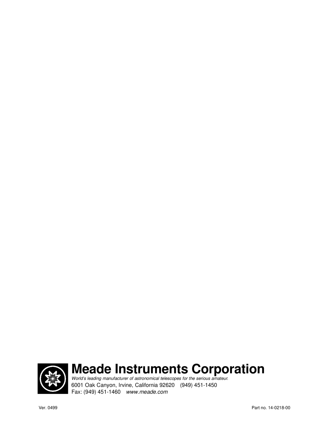 Meade 12.5 instruction manual Ver 