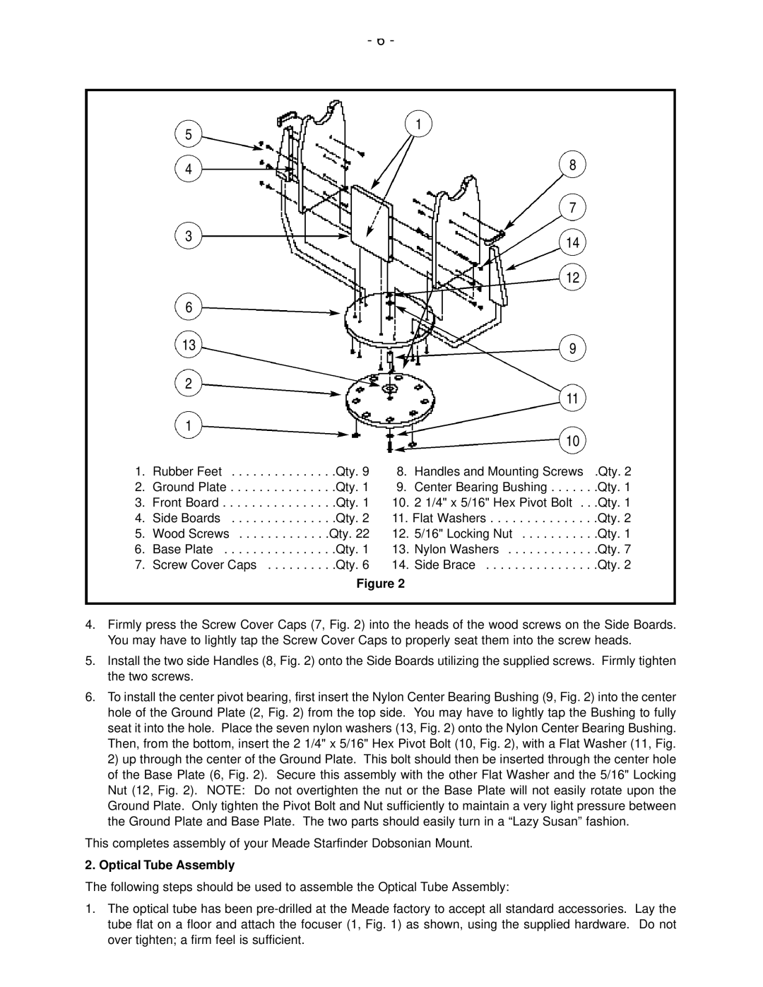 Meade 16 instruction manual Optical Tube Assembly 