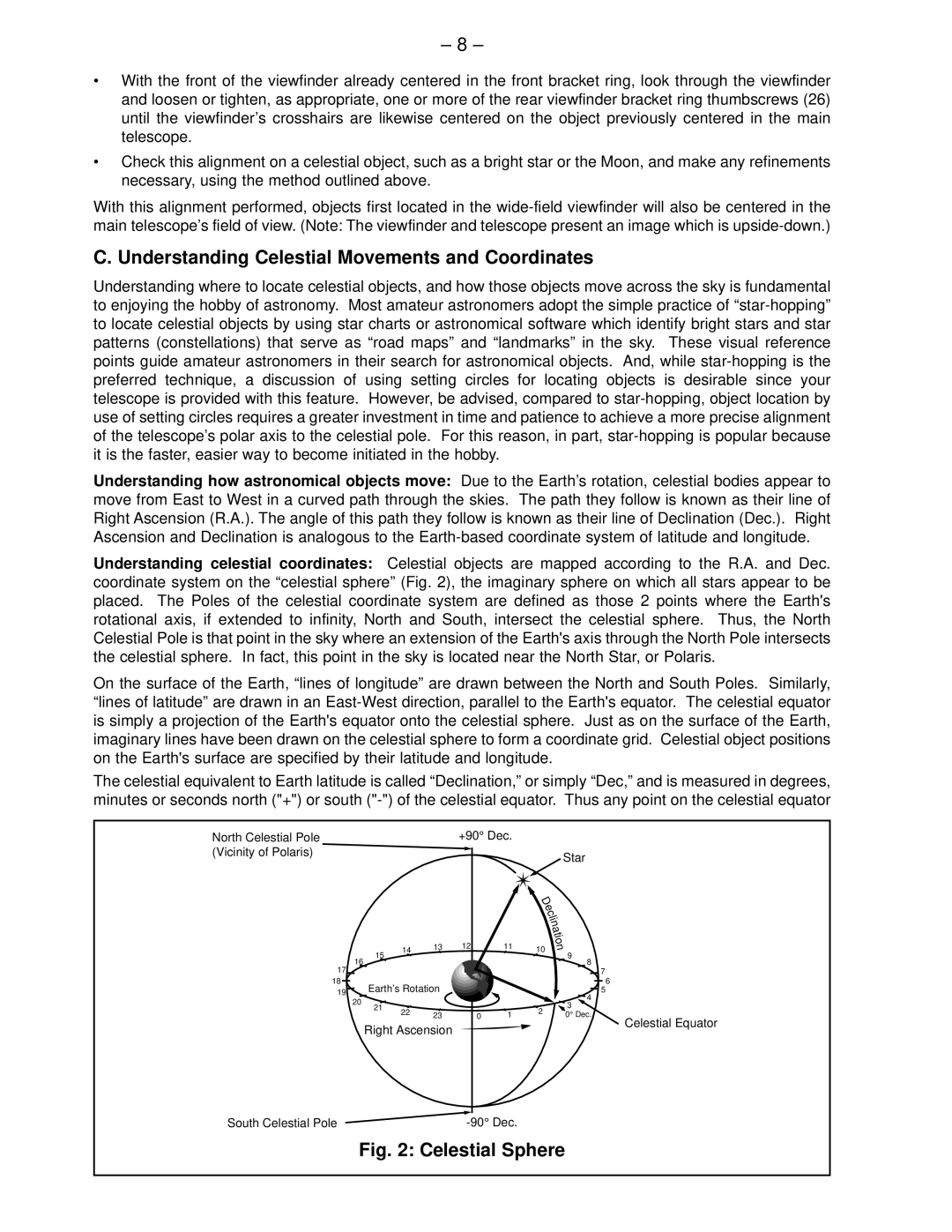 Meade 4500 instruction manual Understanding Celestial Movements and Coordinates, Celestial Sphere 