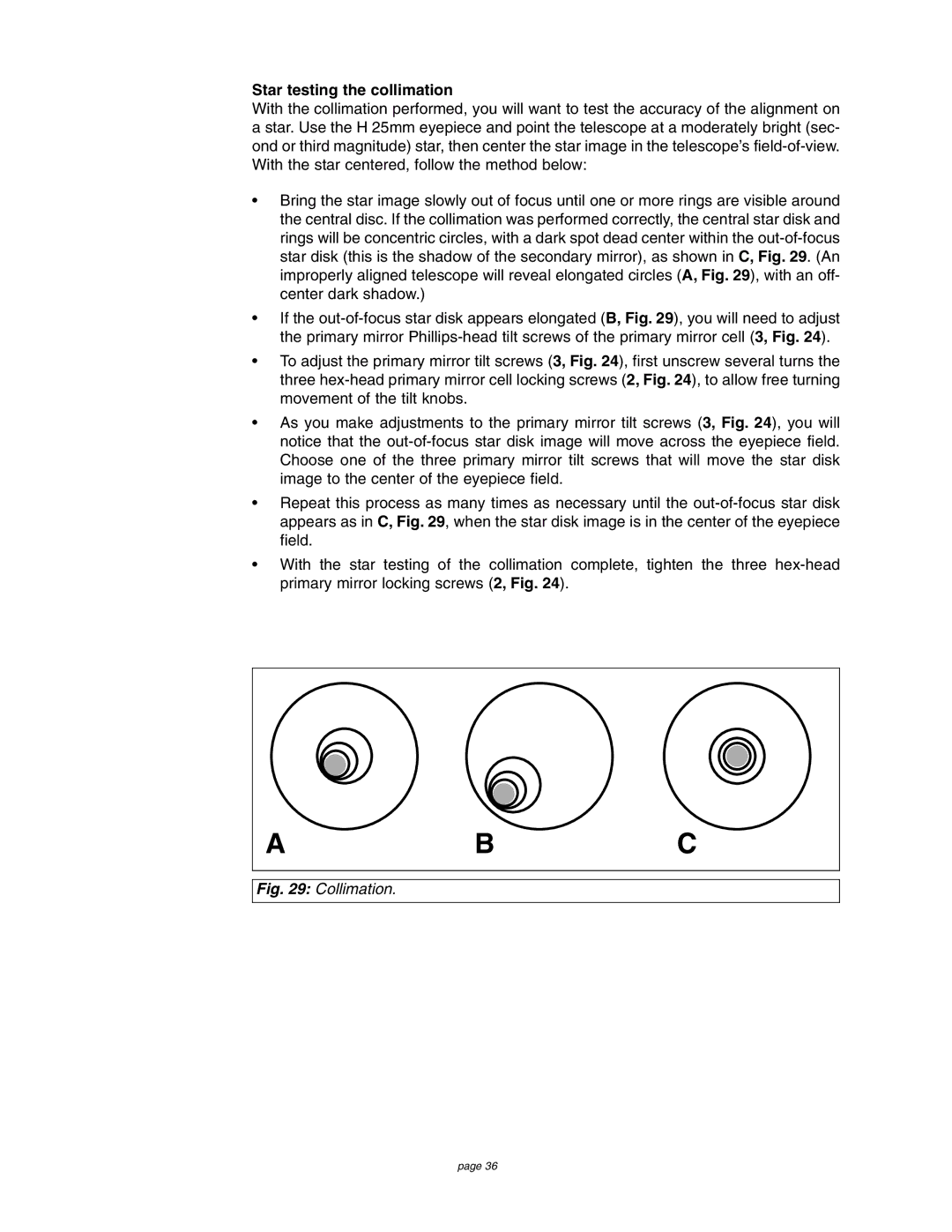 Meade 4504 instruction manual Abc, Star testing the collimation 