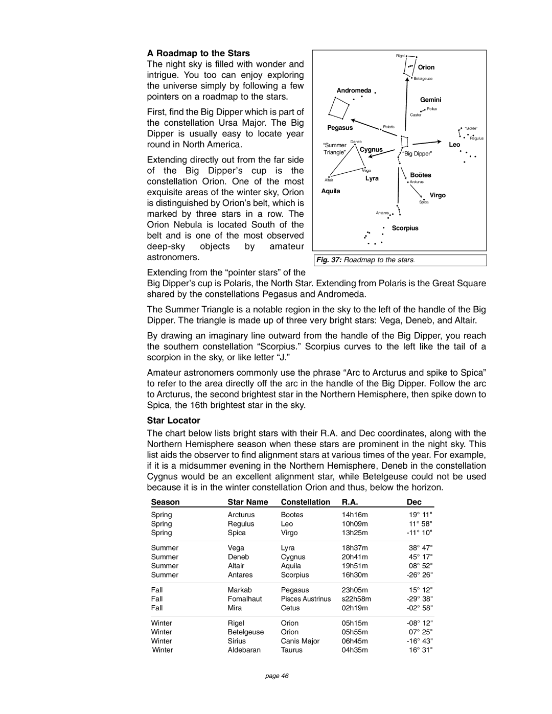 Meade 4504 instruction manual Roadmap to the Stars, Star Locator 