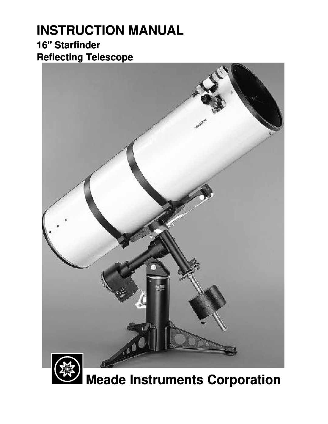 Meade 50 AZ-T instruction manual Meade Instruments Corporation, Starfinder Reflecting Telescope 