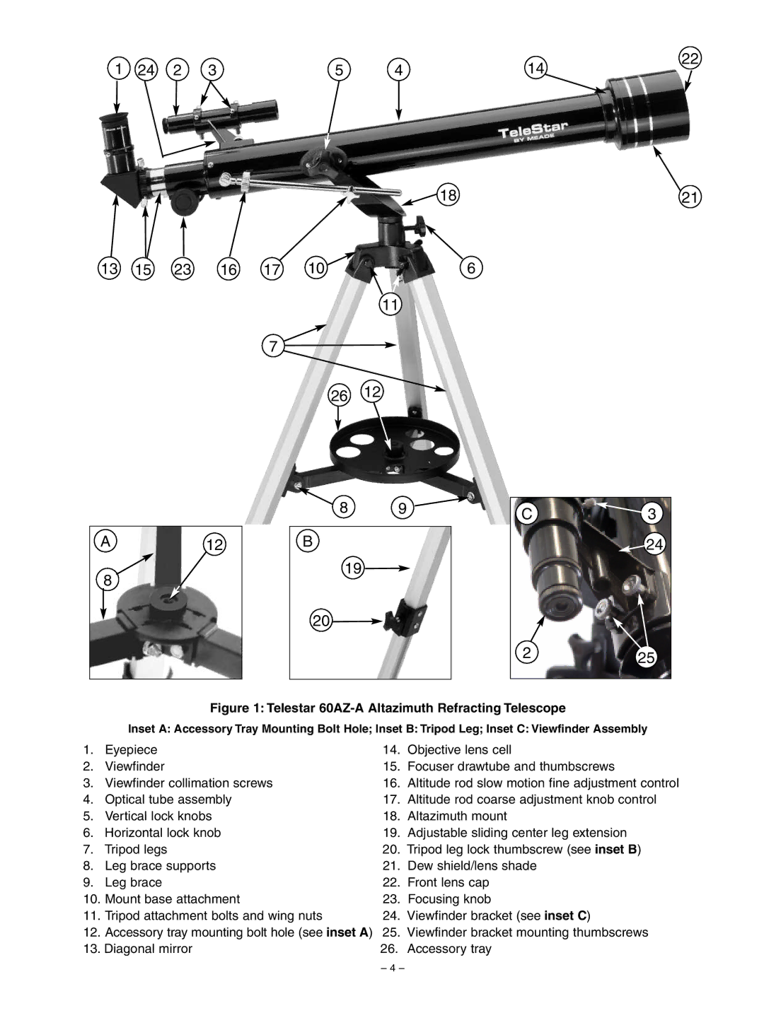 Meade 60AZ-A instruction manual 1821 13 15 23 A12 225 