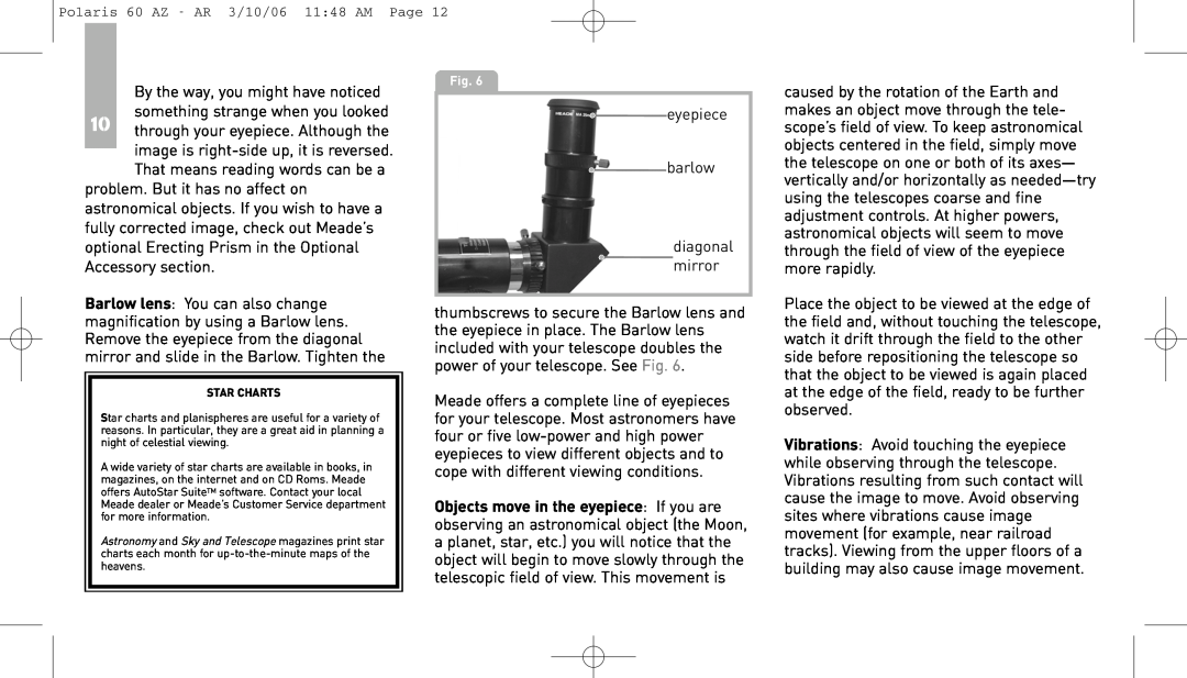 Meade 60AZ-AR instruction manual 10AstronomySkyandTelescope, Polaris 60 AZ - AR 3/10/06 1148 AM Page 